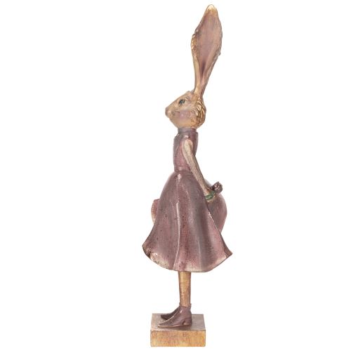 Artículo Figura decorativa de conejo con vestido para una elegante decoración de primavera y Pascua, 55 cm