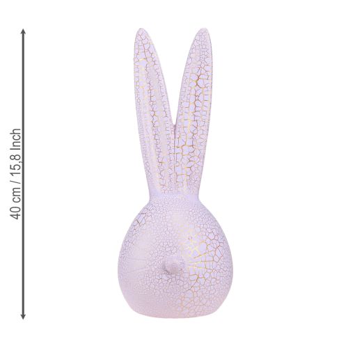 Artículo Cabeza de conejo Conejito de Pascua en craquelado de oro rosa 16,5x16x40cm