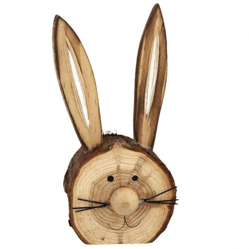Floristik24 Cabeza de conejo de madera natural 11cm - 12cm 6pcs