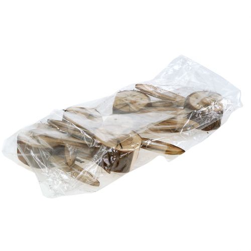Floristik24 Cabeza de conejo de madera natural 11cm - 12cm 6pcs