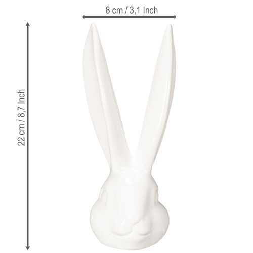 Artículo Figura decorativa de cabeza de conejo para una elegante decoración de Pascua en salones modernos, 22 cm.