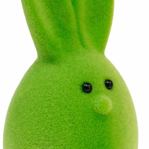 Artículo Mezcla de huevos de Pascua con orejas, huevos de conejito flocados, adornos de Pascua coloridos 6 piezas
