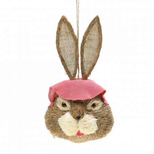 Floristik24 Decoración pascual cabeza de conejo para pajita colgante H32cm