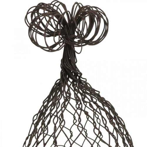 Artículo Campana de alambre, campana decorativa, enrejado de metal Marrón H25cm Ø16cm