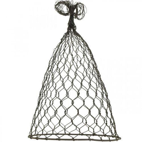 Artículo Campana de alambre, campana decorativa, enrejado de metal Marrón H25cm Ø16cm