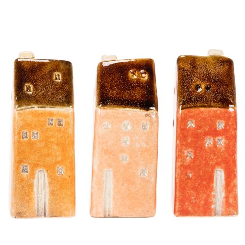Miniatura decorativa de casa de cerámica para alféizar de ventana, 10 cm, 3 piezas | Floristik24.es