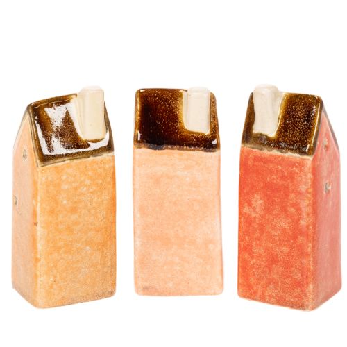 Miniatura decorativa de casa de cerámica para alféizar de ventana, 10 cm, 3 piezas | Floristik24.es