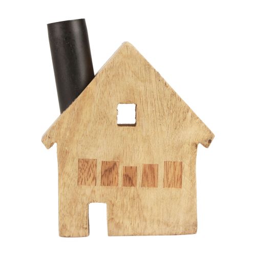 Artículo Casa decorativa portavelas decorativo de madera negro 10,5×3,5×13cm