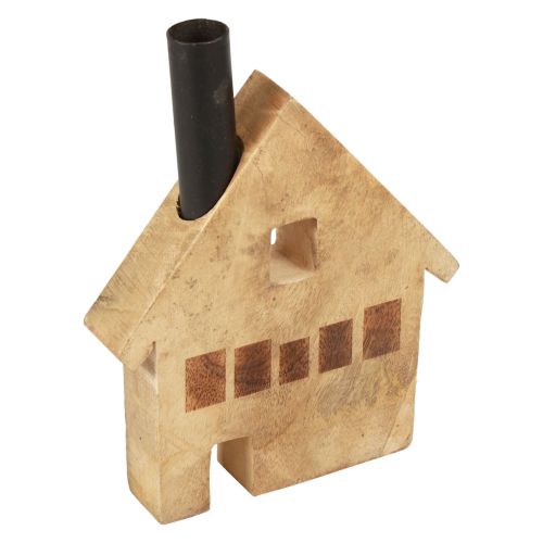 Artículo Casa decorativa madera decoración portavelas negro 16,5×3,5cm×22cm