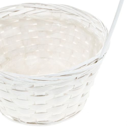 Floristik24 Cesto de basura con asa blanco 34cm 3uds