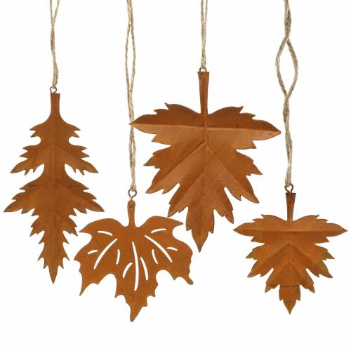 Floristik24 Pátina de hojas de otoño para colgar 13cm 4pcs