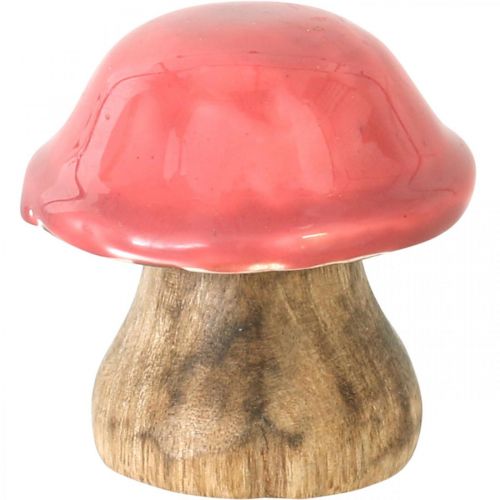 Floristik24 Setas decorativas de otoño de madera Setas de madera moradas H5-7cm 6 piezas