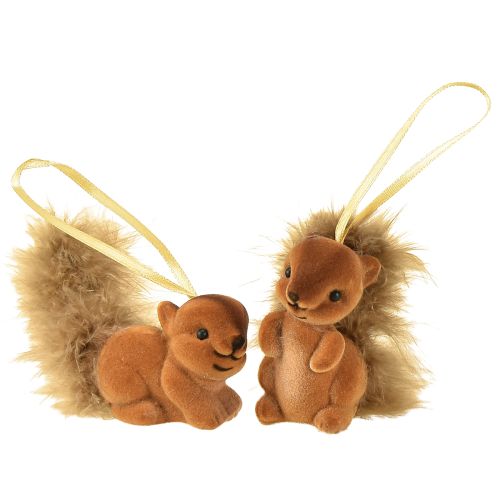 Artículo Decoración otoñal colgante ardilla marrón set de 2