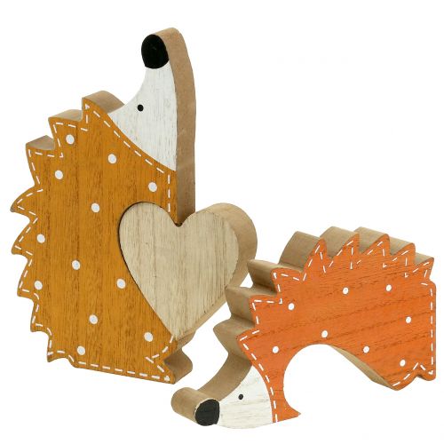 Floristik24 Decoración de otoño pareja de erizos con corazón 15cm - 18cm