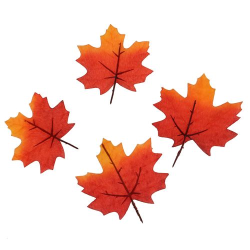 Decoración de otoño Maple Leaf naranja-rojo 13cm 12pcs