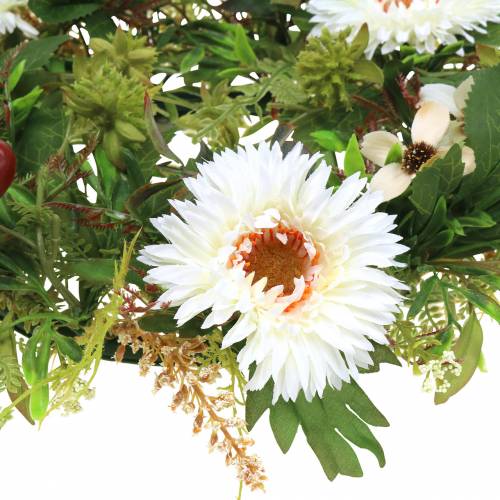 Floristik24 Guirnalda de otoño crisantemo blanco Ø30cm
