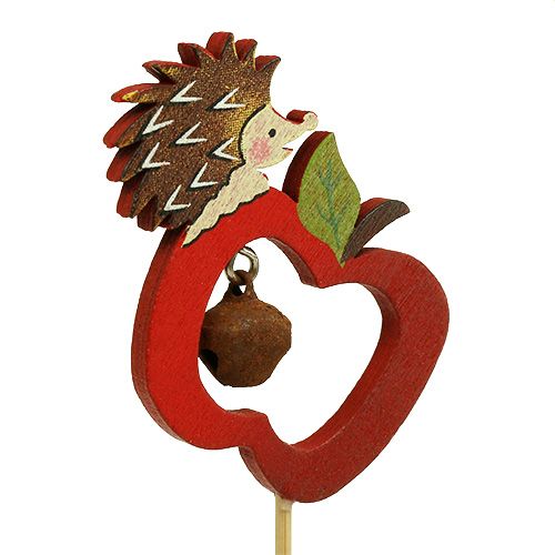 Floristik24 Palos otoñales erizo con manzana 7cm 12pcs