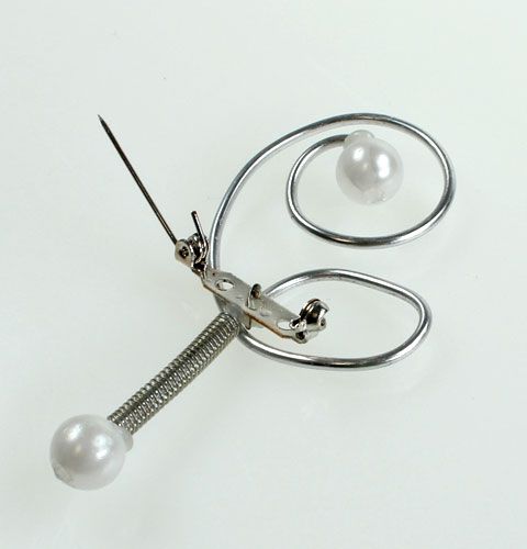 Artículo Alfiler de boda con perlas, plateado 8cm 24 piezas