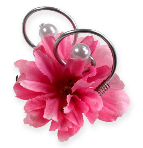 Artículo Alfiler de boda con perlas, plateado 8cm 24 piezas
