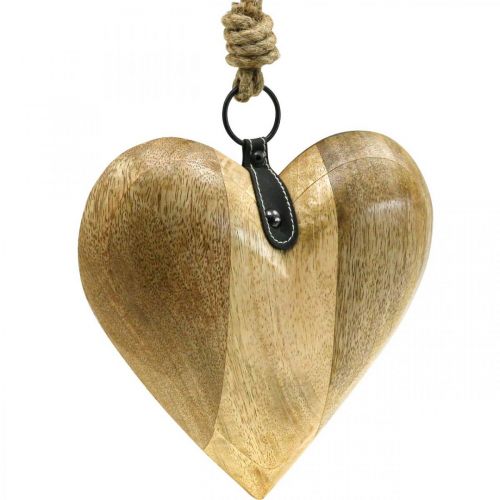 Artículo Corazón de madera, corazón decorativo para colgar, decoración de corazón Al 19 cm
