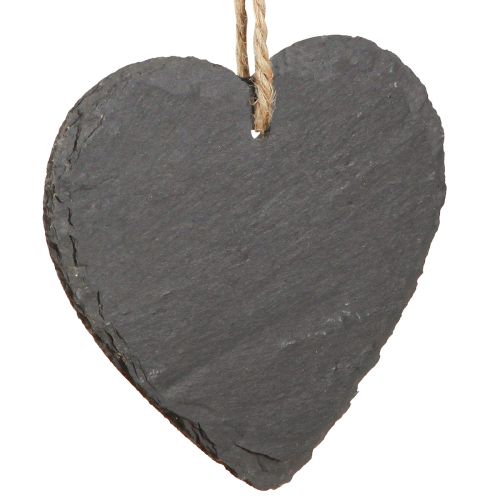 Floristik24 Corazón de pizarra corazón de pizarra para colgar negro 10cm 6ud