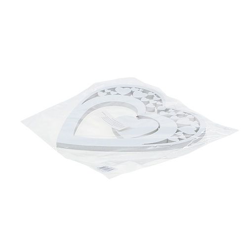 Floristik24 Corazón para colgar blanco 23cm