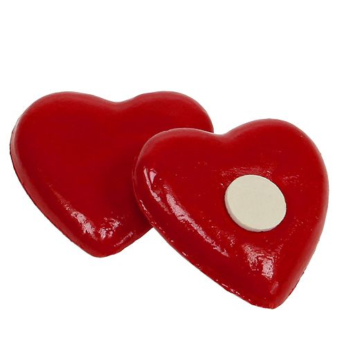 Floristik24 Corazón para pegar 3,5cm rojo 24pcs