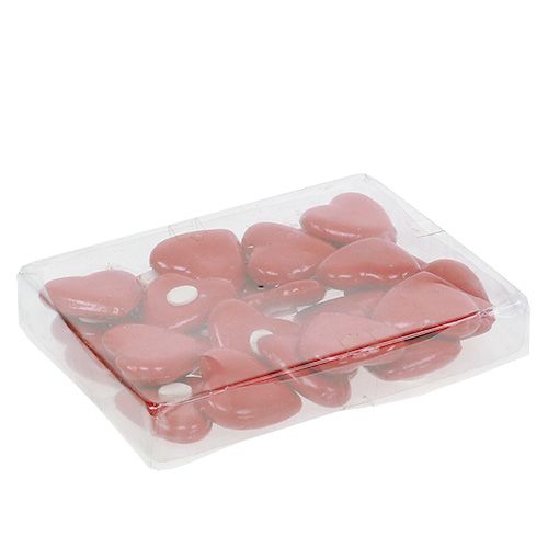 Floristik24 Corazón para pegar 3,5cm rojo 24pcs