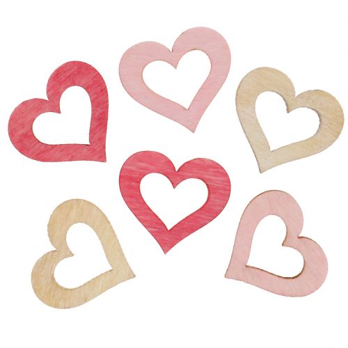 Floristik24 Corazón para espolvorear rosa, rosa, naturaleza 2cm 144p