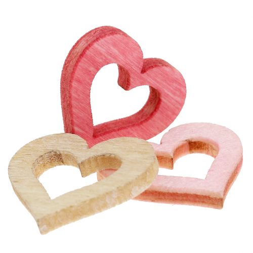 Floristik24 Corazón para espolvorear rosa, rosa, naturaleza 2cm 144p