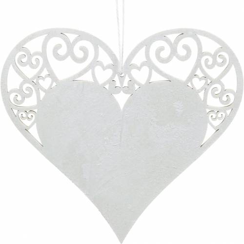 Floristik24 Decoración de corazón para colgar, decoración de boda, colgante de corazón de madera, decoración de corazón, San Valentín 12 piezas