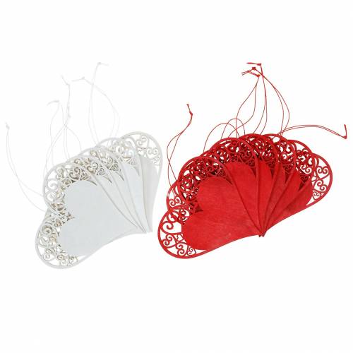 Floristik24 Corazon para colgar, decoracion boda, corazon colgante, decoracion corazon, San Valentin 12pcs
