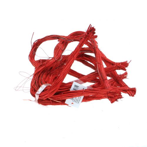 Floristik24 Corazón de rafia para colgar rojo 15cm 8uds