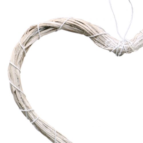 Floristik24 Bast corazón para colgar blanco 20cm 6uds
