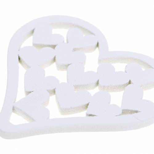 Artículo Corazón disperso blanco 5cm 40pcs