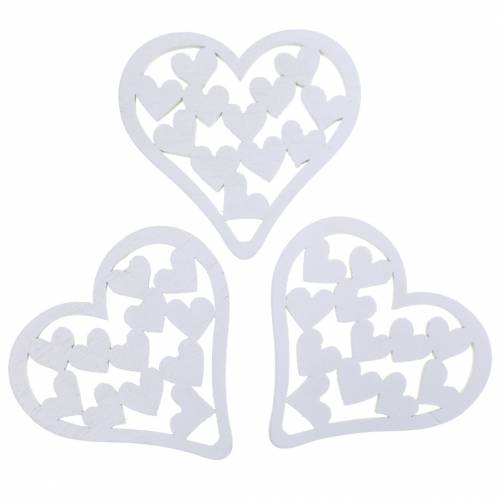 Floristik24 Decoración dispersa corazón blanco 5cm 40 piezas