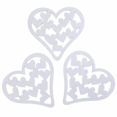 Floristik24 Corazón disperso blanco 5cm 40pcs