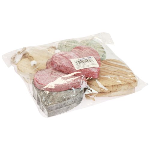 Floristik24 Corazones de madera Corazones decorativos Color blanco Madera vintage 10 piezas