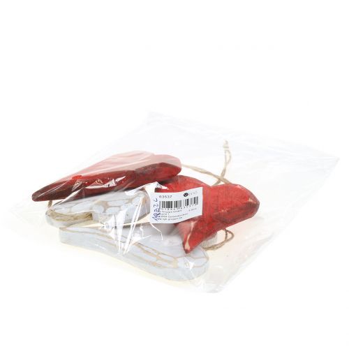 Floristik24 Corazones de madera para colgar rojo, blanco 11,5cm 4uds