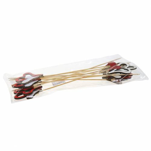 Artículo Tapones de corazón de madera rojo, blanco 38cm 12 piezas