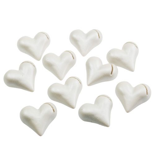 Tarjetero corazón 4cm blanco 20uds