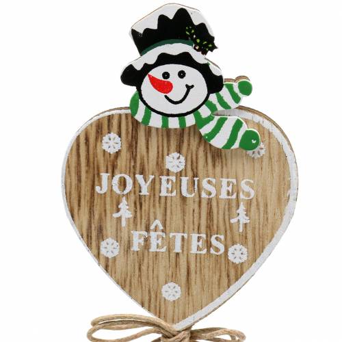 Artículo Deco plug corazón con muñeco de nieve 12uds