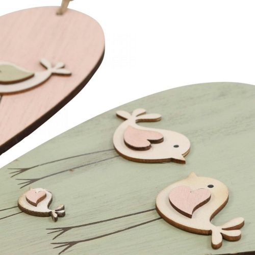 Corazón de madera, corazón decorativo para colgar, decoración de corazón H16cm 6pcs