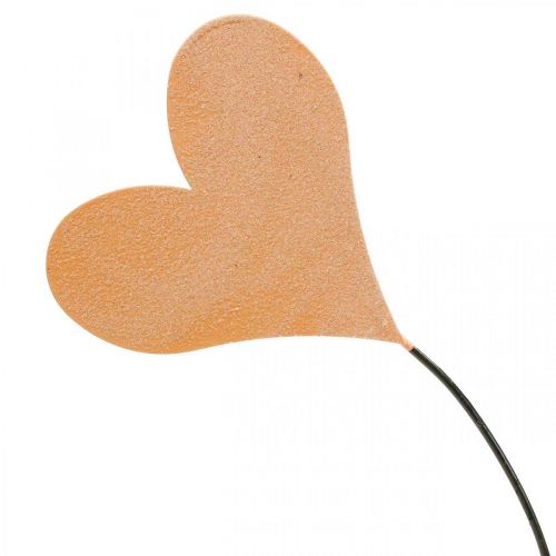 Decoración de mesa corazones boda, decoración corazón metal naranja/amarillo H40cm 3pcs