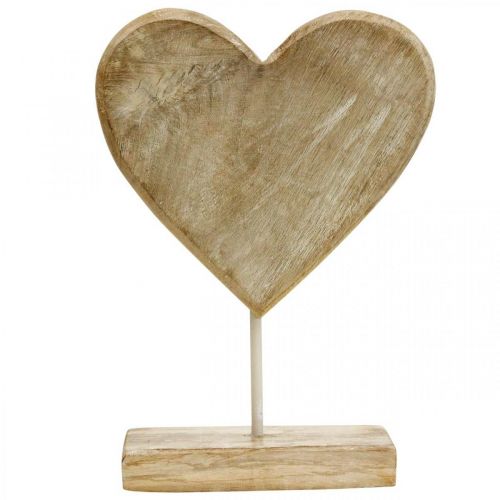 Floristik24 Corazón de madera corazón en un palo deco corazón madera natural 25.5cm H33cm