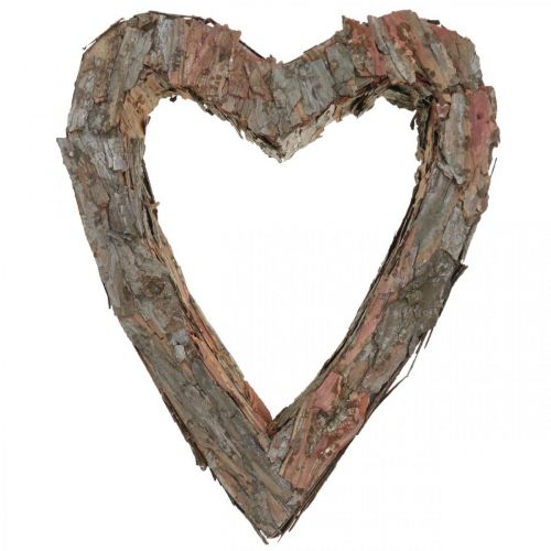 Artículo Deco corazón madera corteza de pino 40×32cm