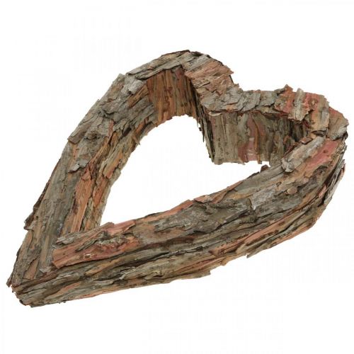 Artículo Deco corazón madera corteza de pino 40×32cm