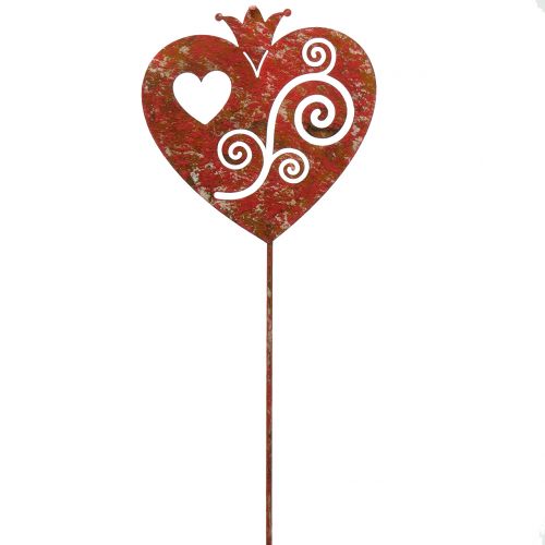 Floristik24 Jardín enchufe corazón rojo 45.5cm