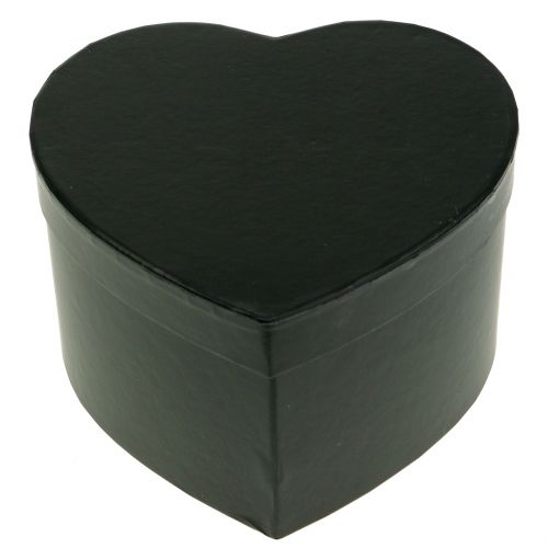 Floristik24 Caja flor corazón negro 18 / 20cm 2pcs