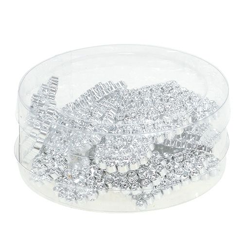 Floristik24 Corazón plateado con punta de pegamento 5,5cm 12pcs